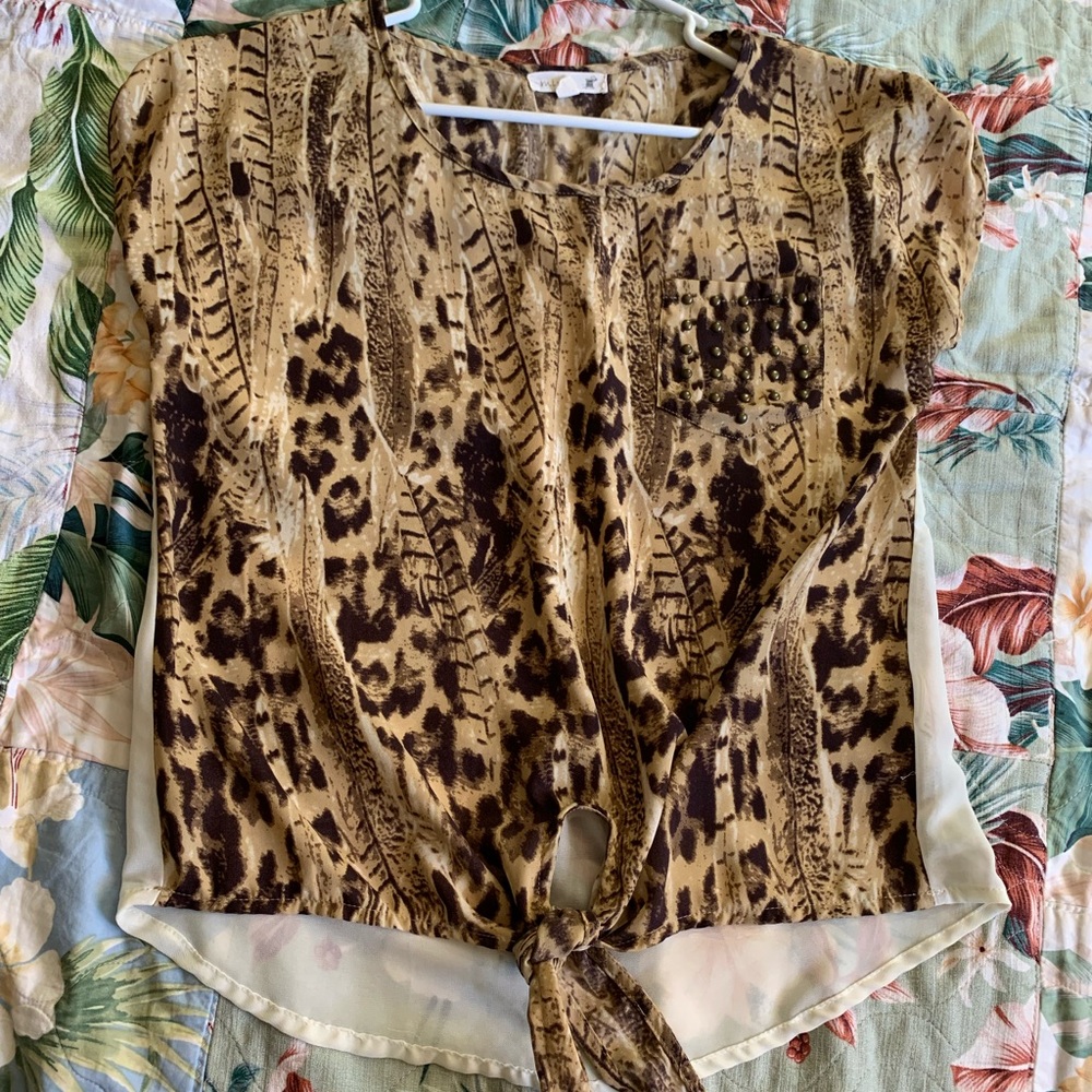 Sheer animal print top